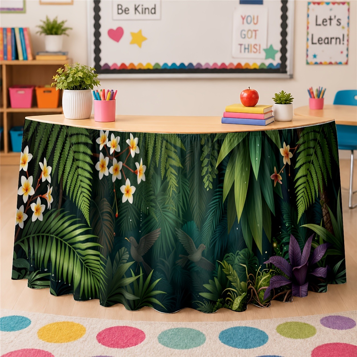 Home Office Work Table - Decoraciones con plantas exóticas de color