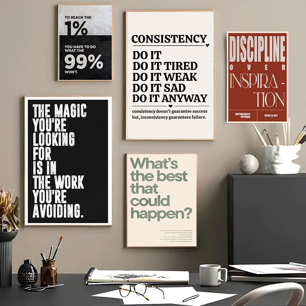 Home Office Room Inspiration - Citas Motivacionales Minimalistas, Arte Inspirador sobre