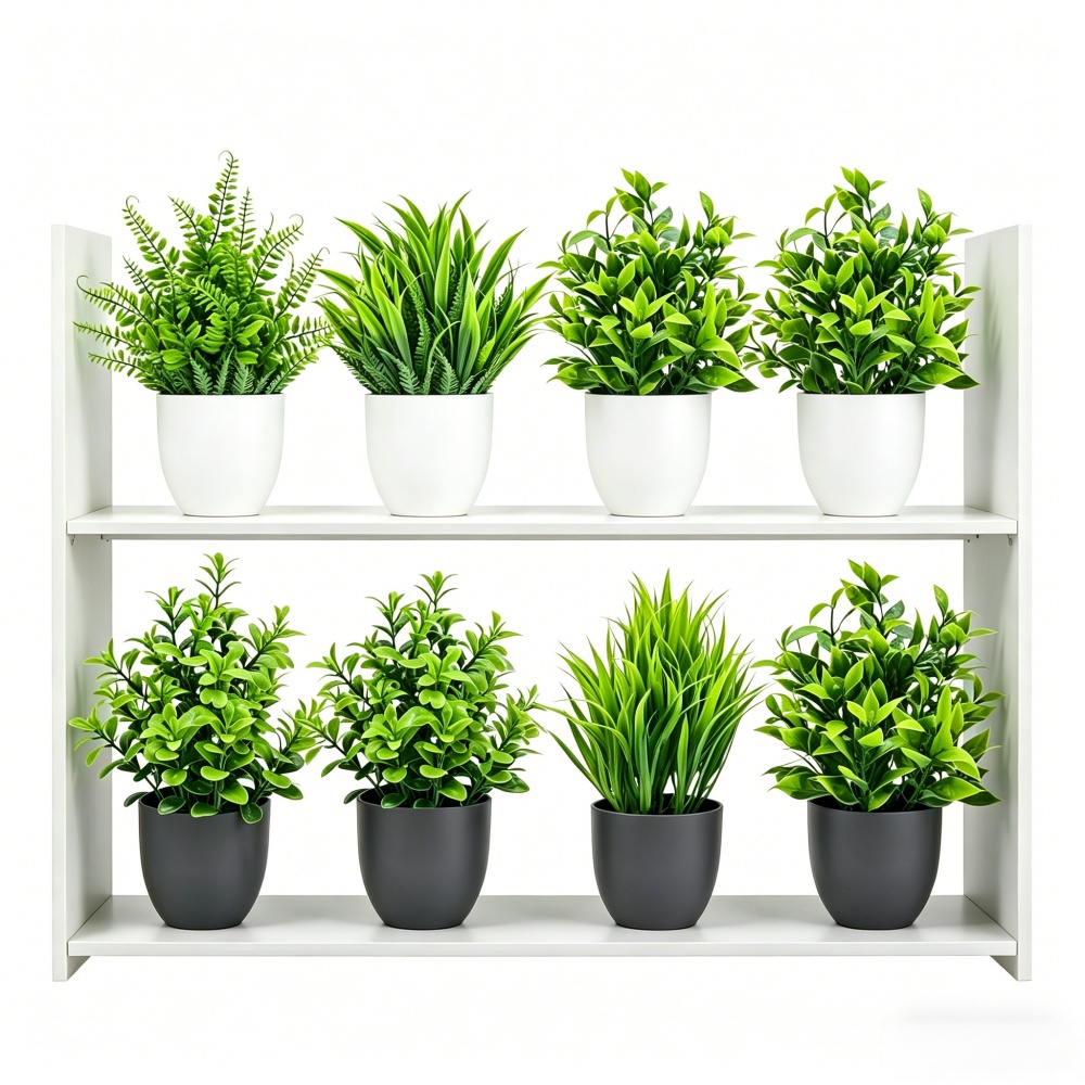 Home Office Layout - Juego de 4 Mini Plantas Artificiales