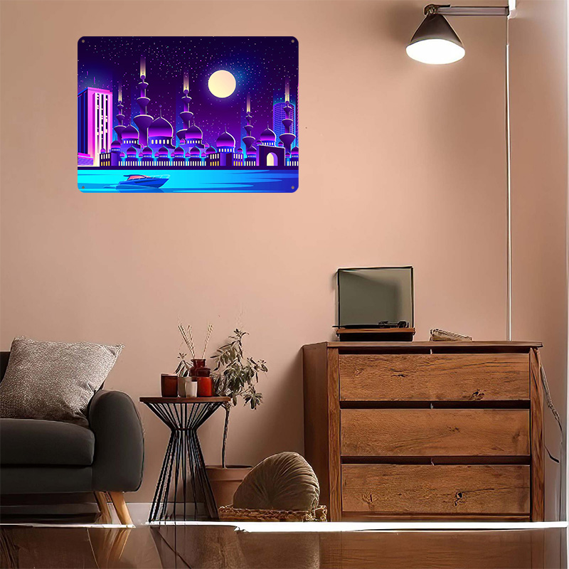 Póster Metálico Synthwave Ciud - Home Office Dubai reseña y precio