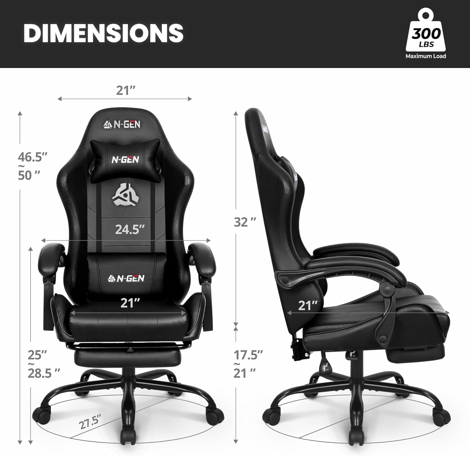 Silla Gamer con Reposapiés y S - Ergonomic Office Chair reseña y precio