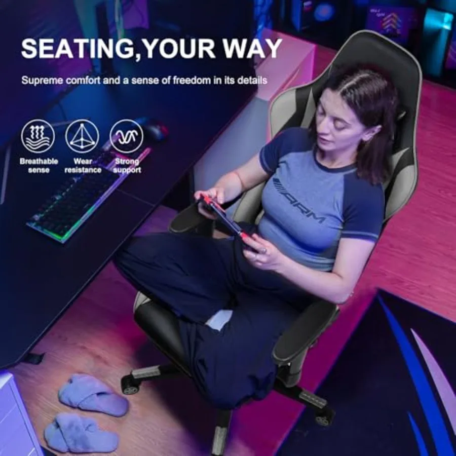 Silla de juego con reposapiés  - Ergonomic Office Chair reseña y precio