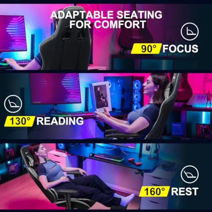 Silla de juego con reposapiés  - Ergonomic Office Chair reseña y precio