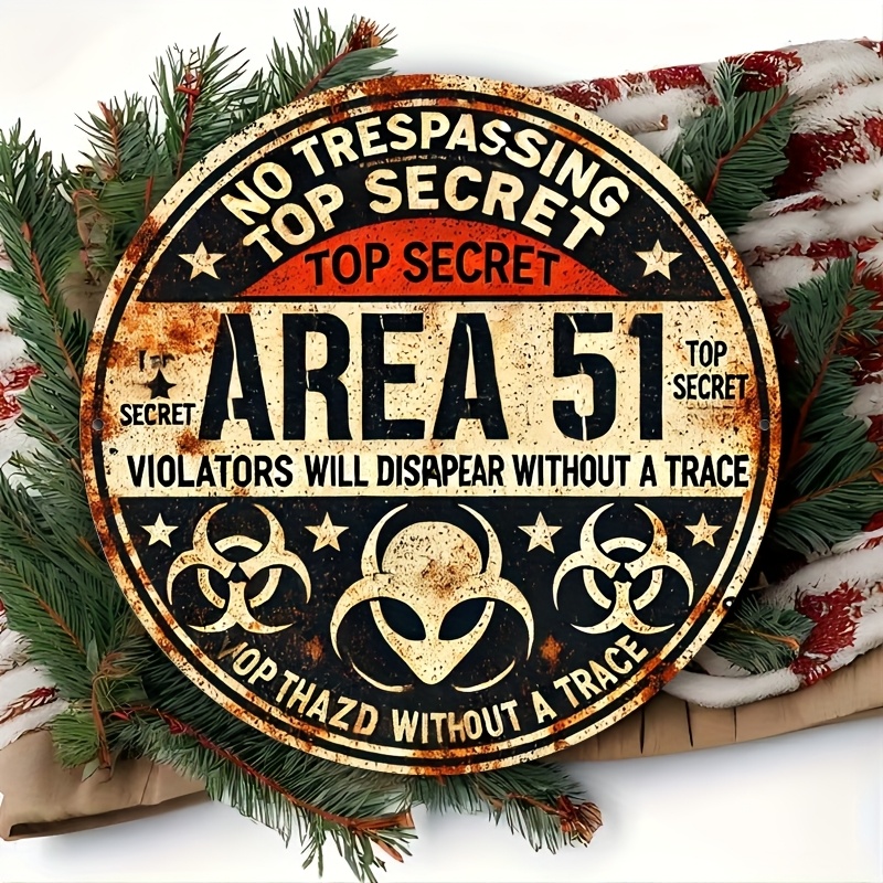 Vintage Area 51 Letrero de par - Home Office Logo reseña y precio
