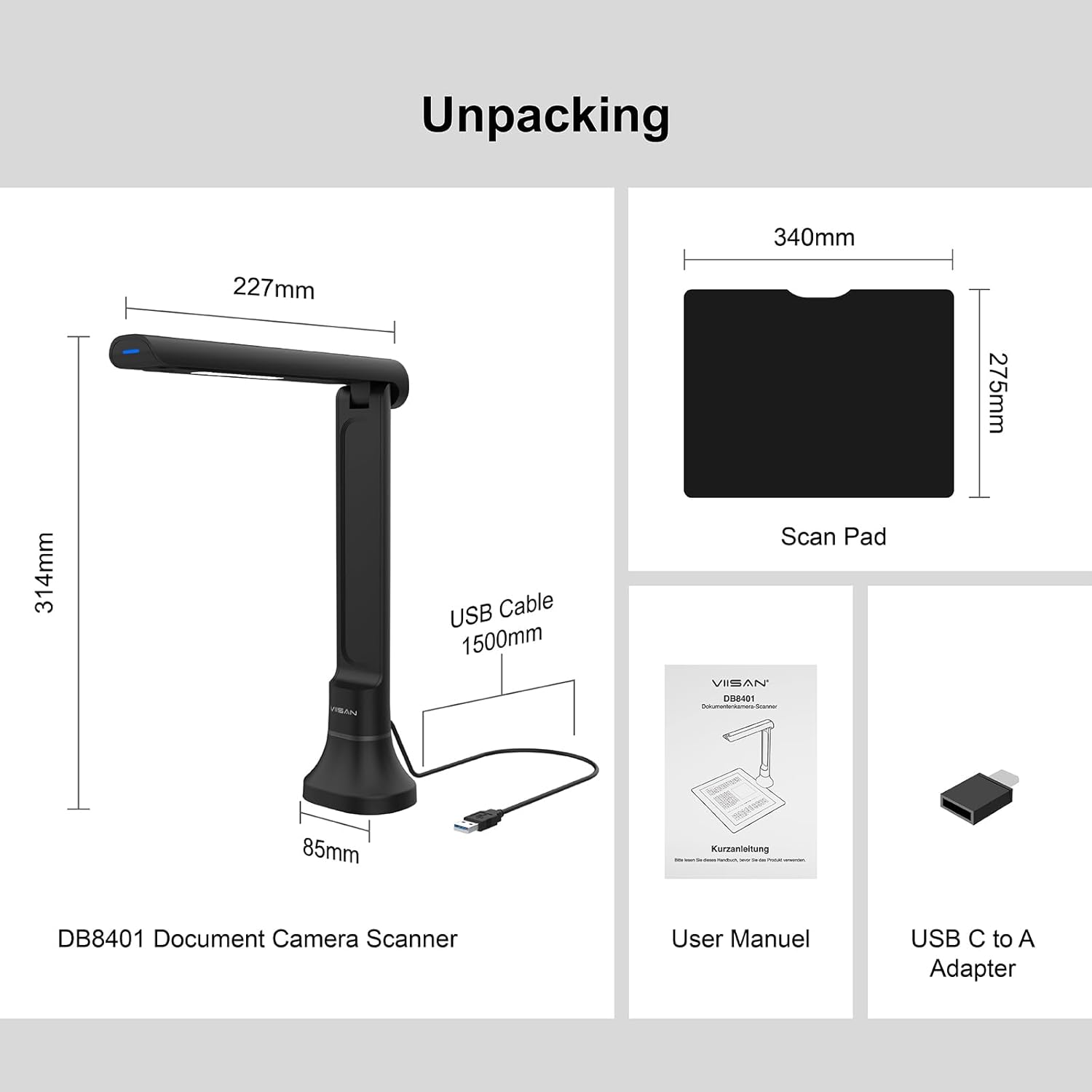 Cámara de Documentos VIISAN DB - Document Scanner Portable reseña y precio